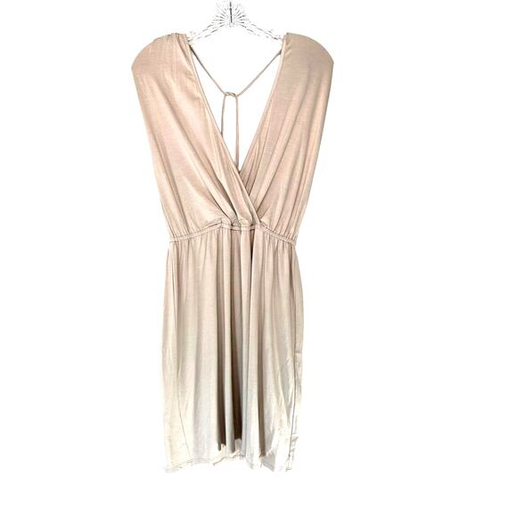 Trina Turk Tan Draped Lightweight Resort Lagenlook Relaxed Mini Dress Size 6 - Picture 1 of 10